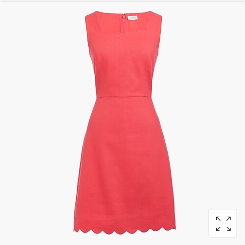 J Crew Basketweave scallop-edge dress